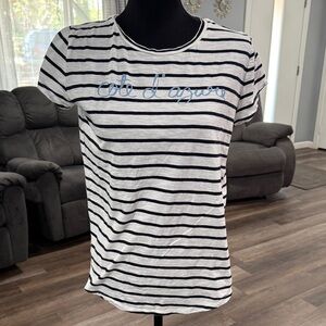 Chic Striped Black and White Women's Tee